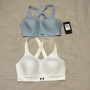 2 Under Armour fitted, adjustable sports bras